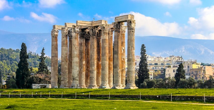 ruins of ancient temple of Zeus, Athens, Greece